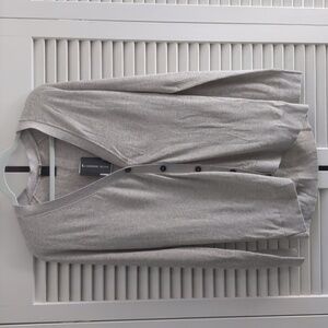 NWT Magaschoni silk cashmere grey marl v neck cardigan sweater large